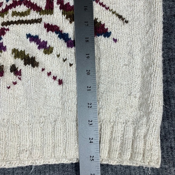Vintge BD Baggies Sweater Mens Medium White Handknit Aztec Southwestern Abstract - Picture 11 of 12